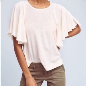 Anthropologie flowy sleeve top